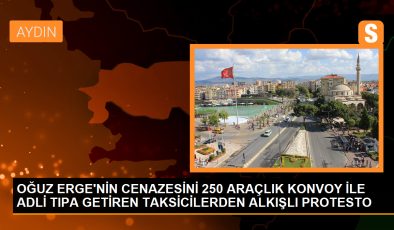 İzmir’de taksi şoförüne yapılan saldırı sonucu hayatını kaybeden Oğuz Erge’nin cenazesi konvoy eşliğinde Adli Tıp Kurumu’na getirildi
